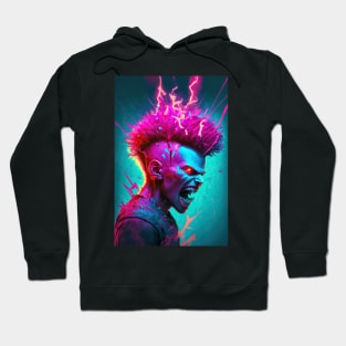 Anger in Neon wall art Hoodie